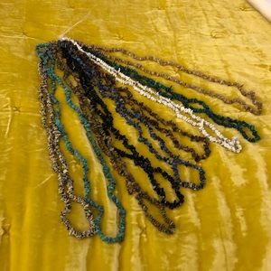 Set of 19 Unfinished Gemstone Strand Necklaces